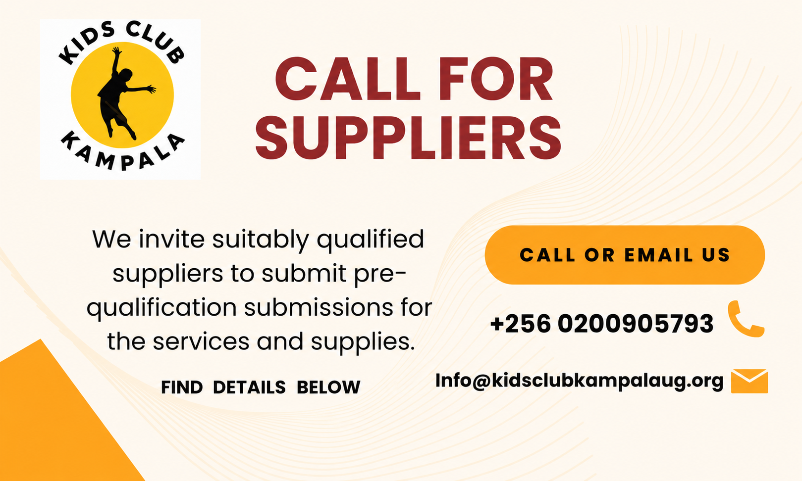 Call for Suppliers